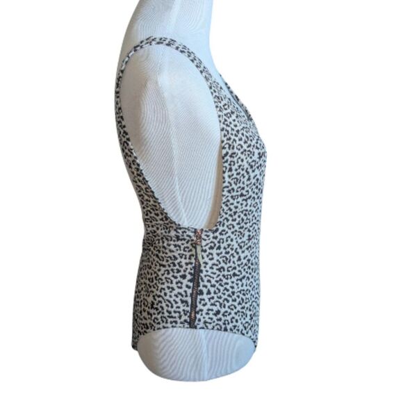 Victoria's Secret Leopard Print One-Piece Swimsuit Gold Metallic Zip Large - Picture 3 of 5